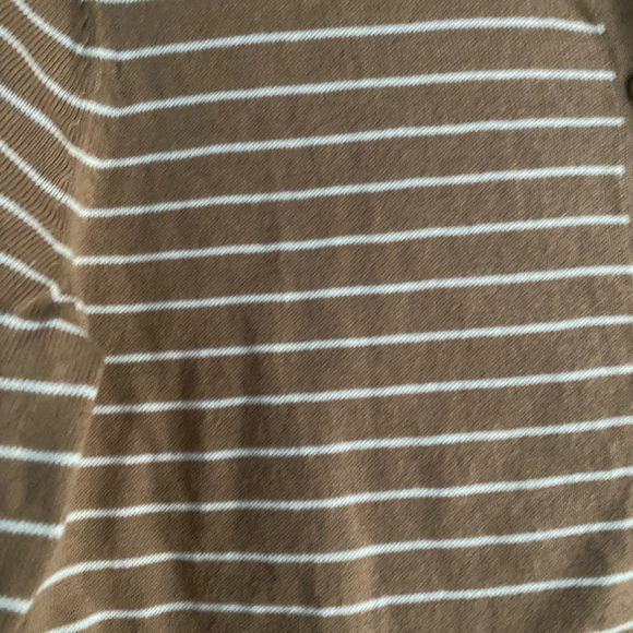 Gap Striped Button Up Sweater, Tan & White, Size S - Picture 2 of 4